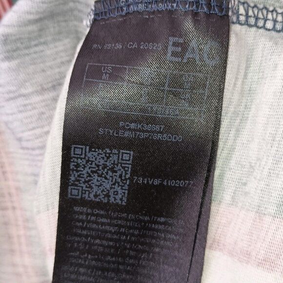 Guess Jeans Shirt Mens Medium Spellout Colorblock Retro Style Striped Tee FLAWS - Picture 13 of 15